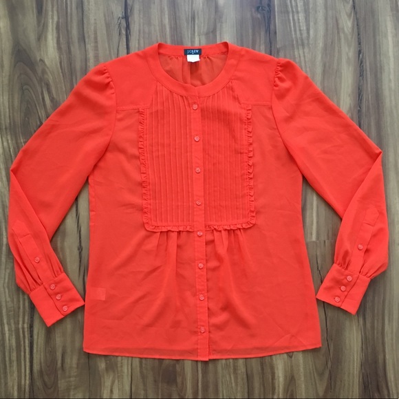 Orange Victorian Blouse JCrew - Picture 7 of 8